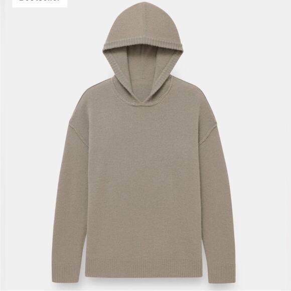 NAADAM 100% Cashmere Reversible Hoodie Pullover Sweater Sage Green Size XS - Picture 2 of 8
